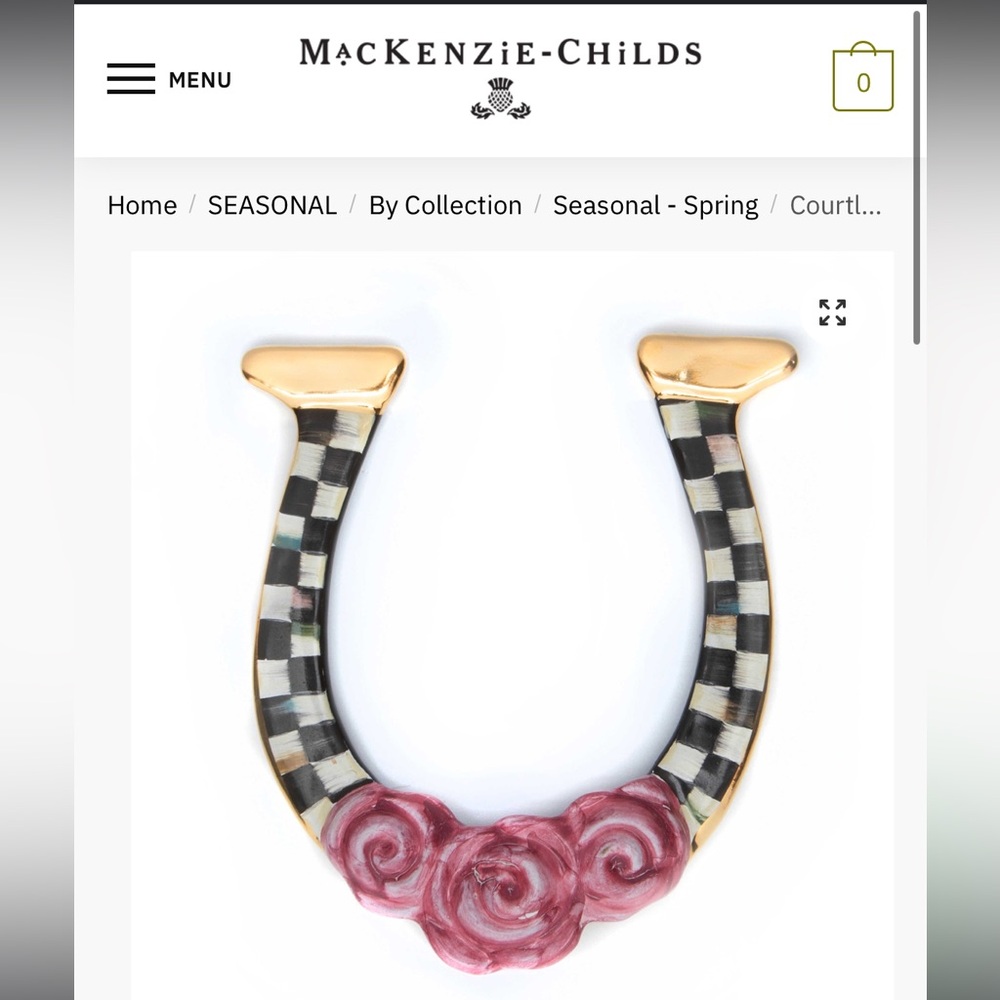 Mackenzie Childs hand painted ceramic Courtly Horseshoe
